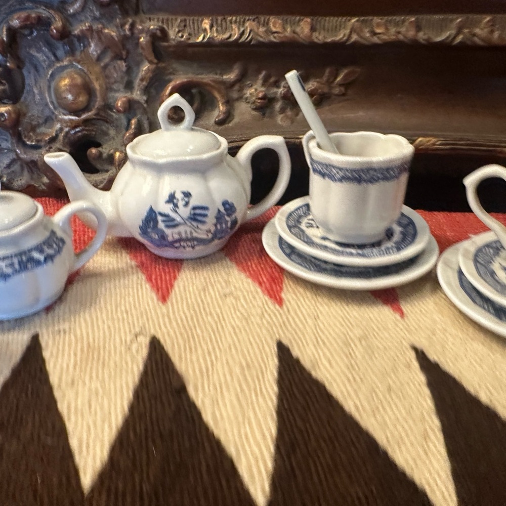 Blue and White Miniature Tea Set